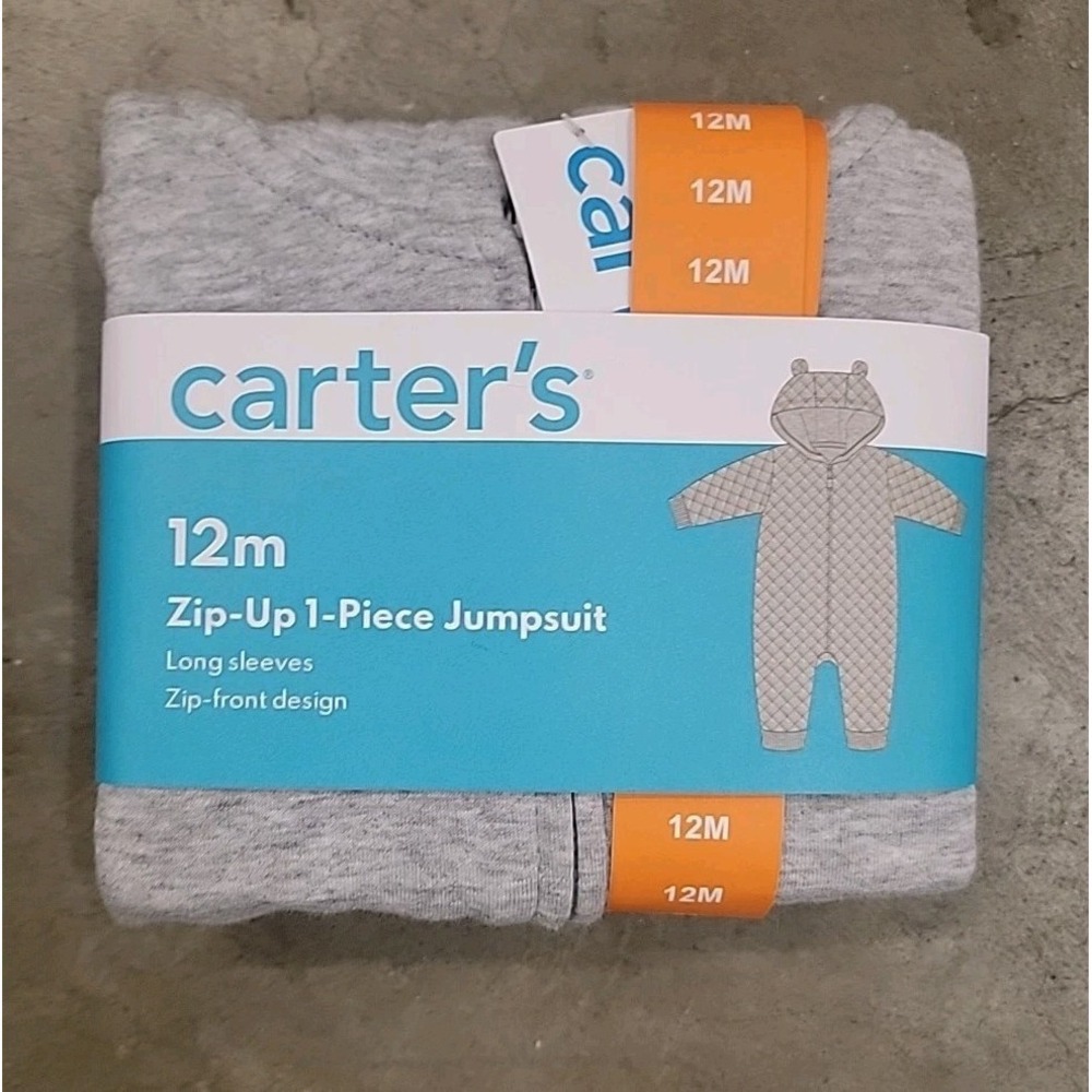 Carters‎ Zip-Up 1 Piece Warm Long Sleeve Easy Care Jumpsuit 18M
